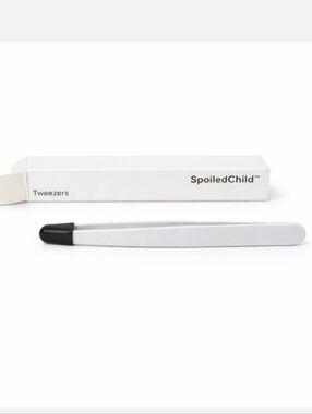 New SpoiledChild Precision Slant Tip Tweezers | White NIB Minimalist